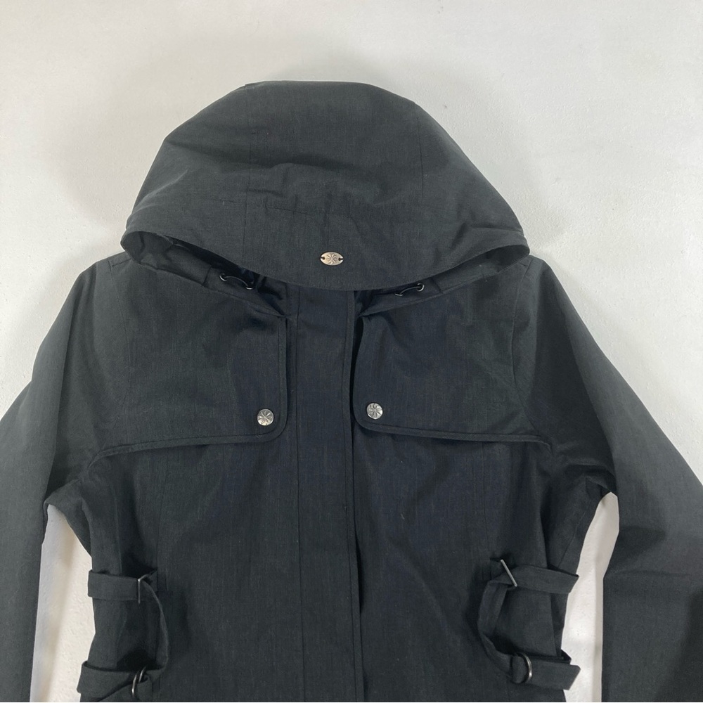 ATHLETA Midtown Rain Trench Coat Hooded | Dark Gray | Women’s Size M Waterproof - Picture 3 of 16